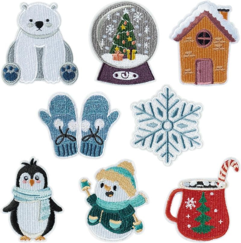 Winter Clothing Pictures - 8 Pcs Winter Themed Iron on