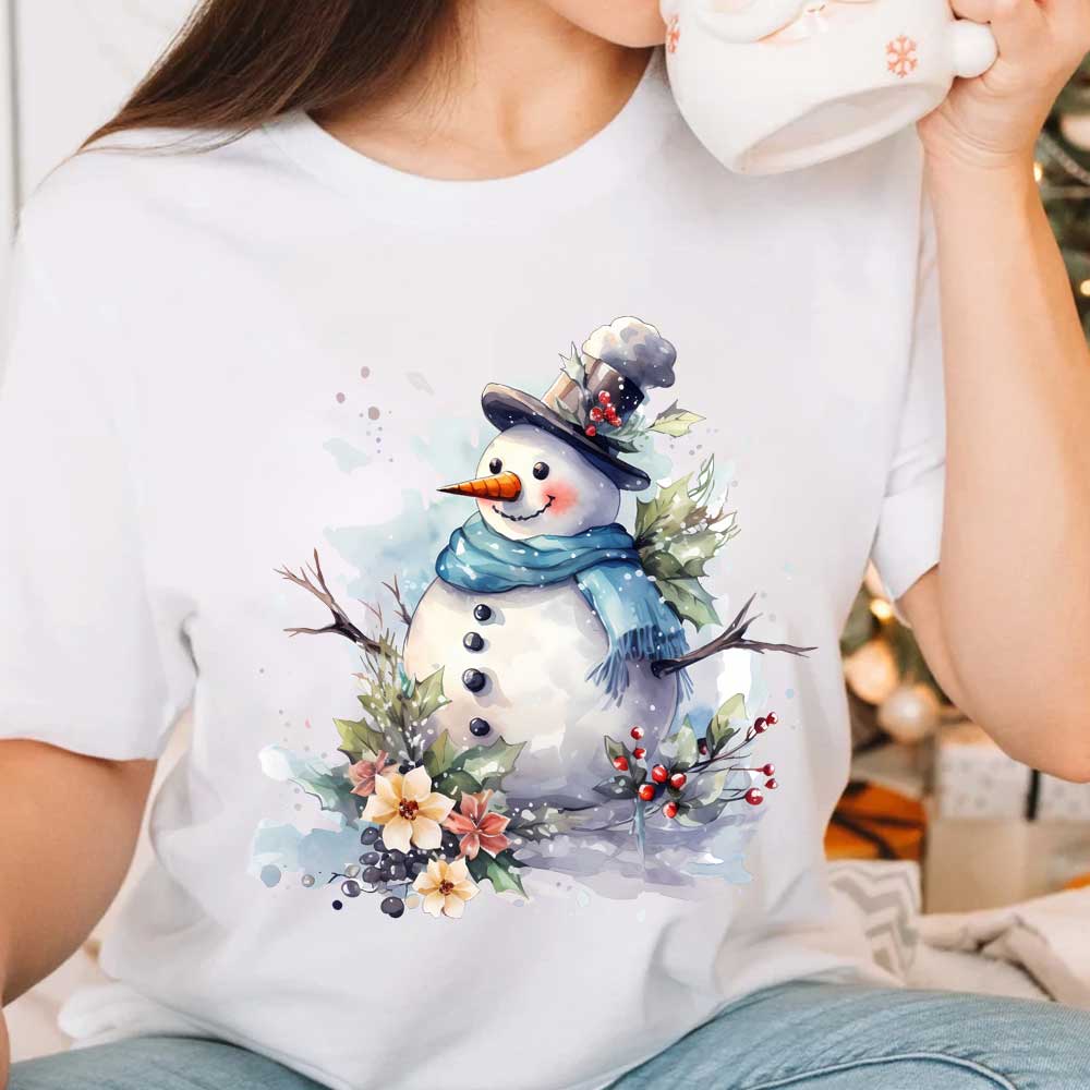 Cute Snowman Design Iron-on Tr - огляд і ціна Winter Clothing Pictures