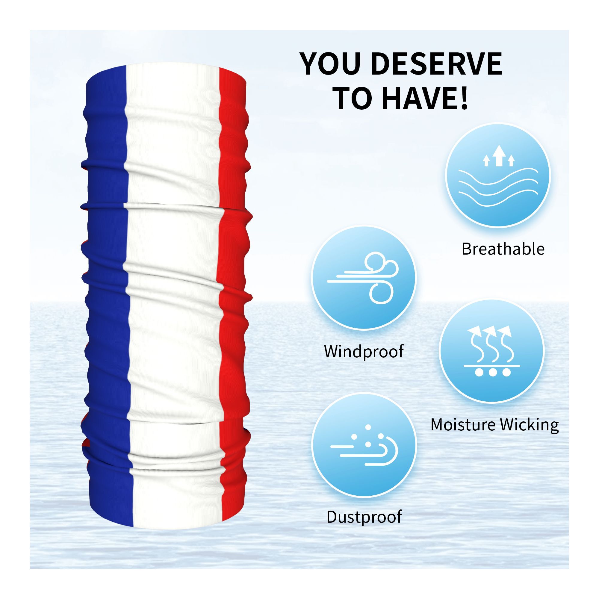 Custom French Flag France Band - огляд і ціна Neck Gaiter Fleece