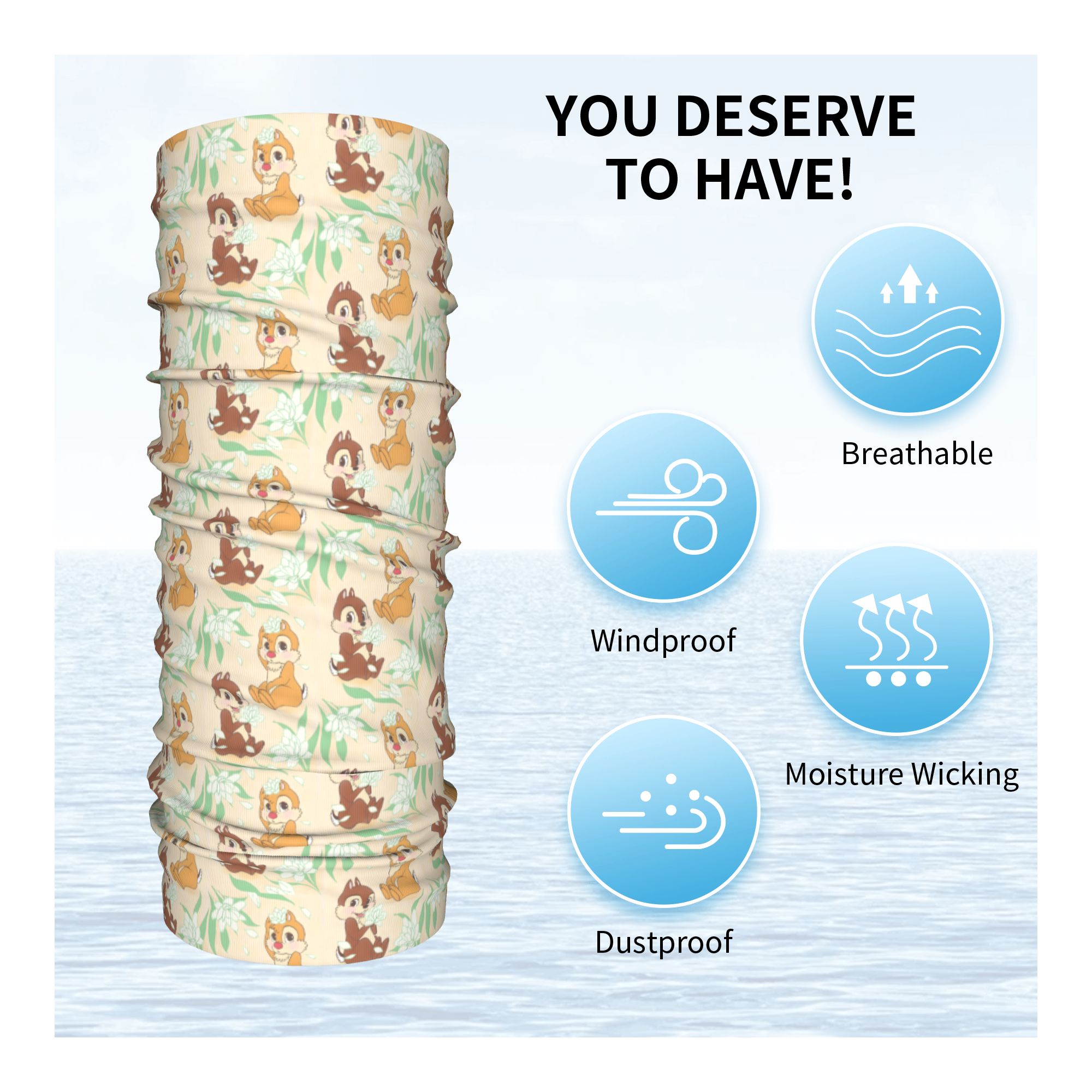 Custom Cute C-Chip And D-Dale  - огляд і ціна Neck Gaiter Fleece