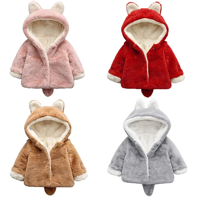 Cute Cat Ears Plush Baby Jacke - огляд і ціна Winter Clothing For Toddlers