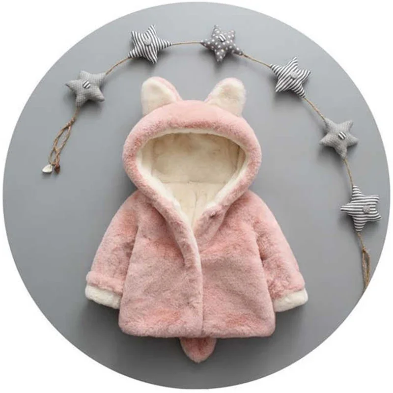 Cute Cat Ears Plush Baby Jacke - огляд і ціна Winter Clothing For Toddlers