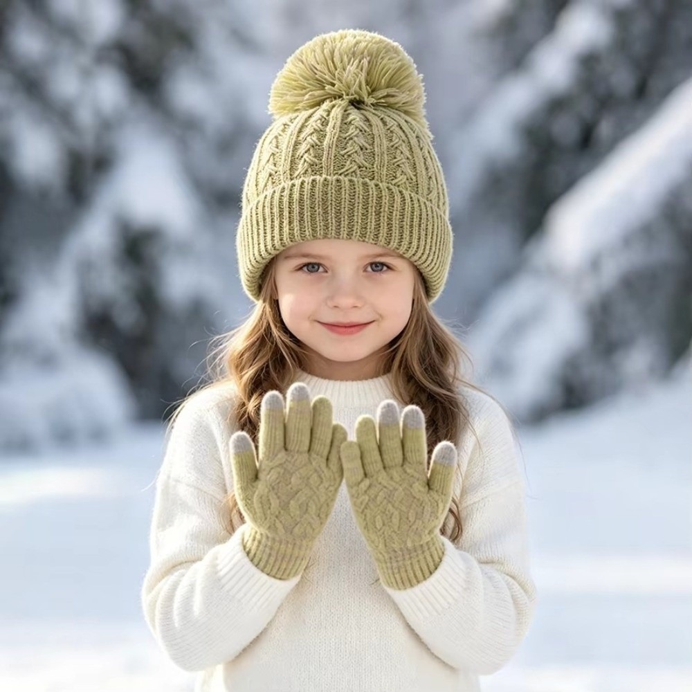 2Pcs/Set Fashion Winter Childr - огляд і ціна Knit Glove Touch Screen
