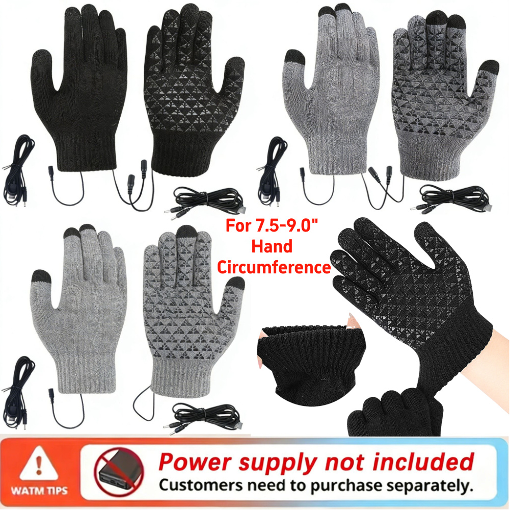 5-1Pairs USB Heated Knitted Gl - огляд і ціна Knit Glove Touch Screen