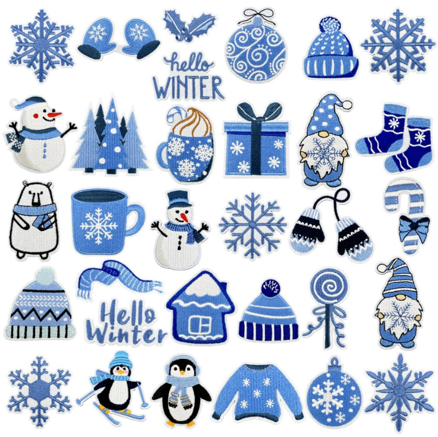 10 Pcs Hello Winter Series Emb - огляд і ціна Winter Clothing Pictures