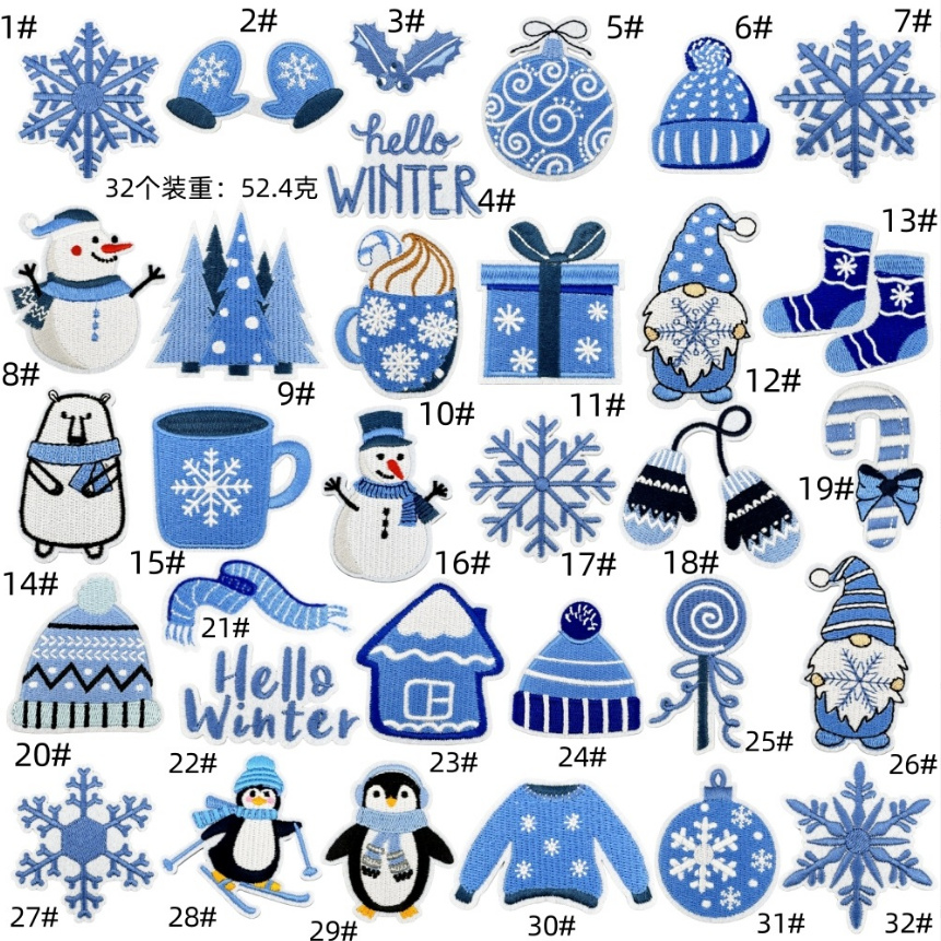 10 Pcs Hello Winter Series Emb - огляд і ціна Winter Clothing Pictures